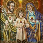 obraz Najświętszego Serca Jezusa, Niepokalanego Serca Maryi i Przeczystego Serca św. Józefa